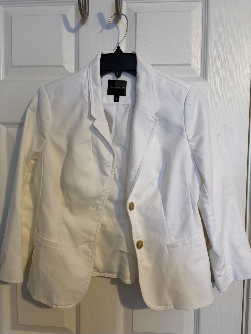 The Limited White Cotton Blazer Jacket